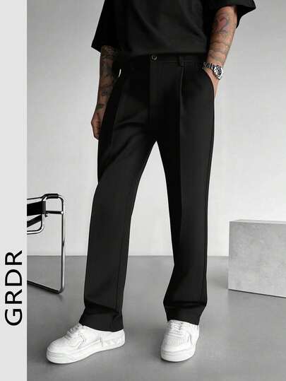  GRDR | Casual herenbroeken, lente/zomer mode | Veelzijdige minimalistische slim fit pantalon | Soepel vallend, kreukvrij, ademend