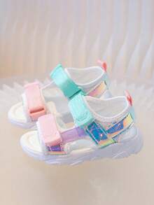 Toddler Boys/Girls Colorful Soft Bottom Hook And Loop Beach Sandals - Beige - View 6