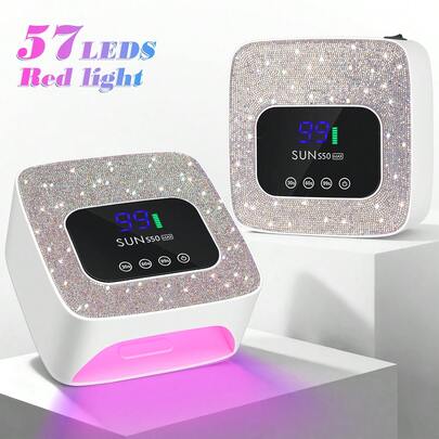 SUN S50 UV LED Nail Dryer Rechargeable 57 LED Lamp Beads Nail Lamp Professional Curing Of All Gel Nail Polish Curing Lamp Tools