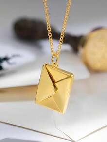 Custom Envelope Necklace With Photo, Envelope Secret Message Locket, Love Letter Message Necklace, Gift For Girlfriend/Wife - Multicolor - View 6