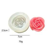 莲花玫瑰造型香薰蜡烛硅胶模具，DIY香氛石，手工皂，石膏，树脂工艺品，多功能模具 - 白色 - 查看 7