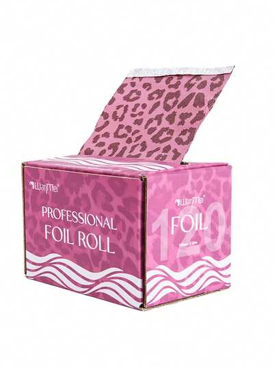 一套豹纹挑染锡纸 - 弹出式挑染锡纸，美发师必备，用于染发、挑染和渐变染发 - 优质铝箔，适用于美发沙龙