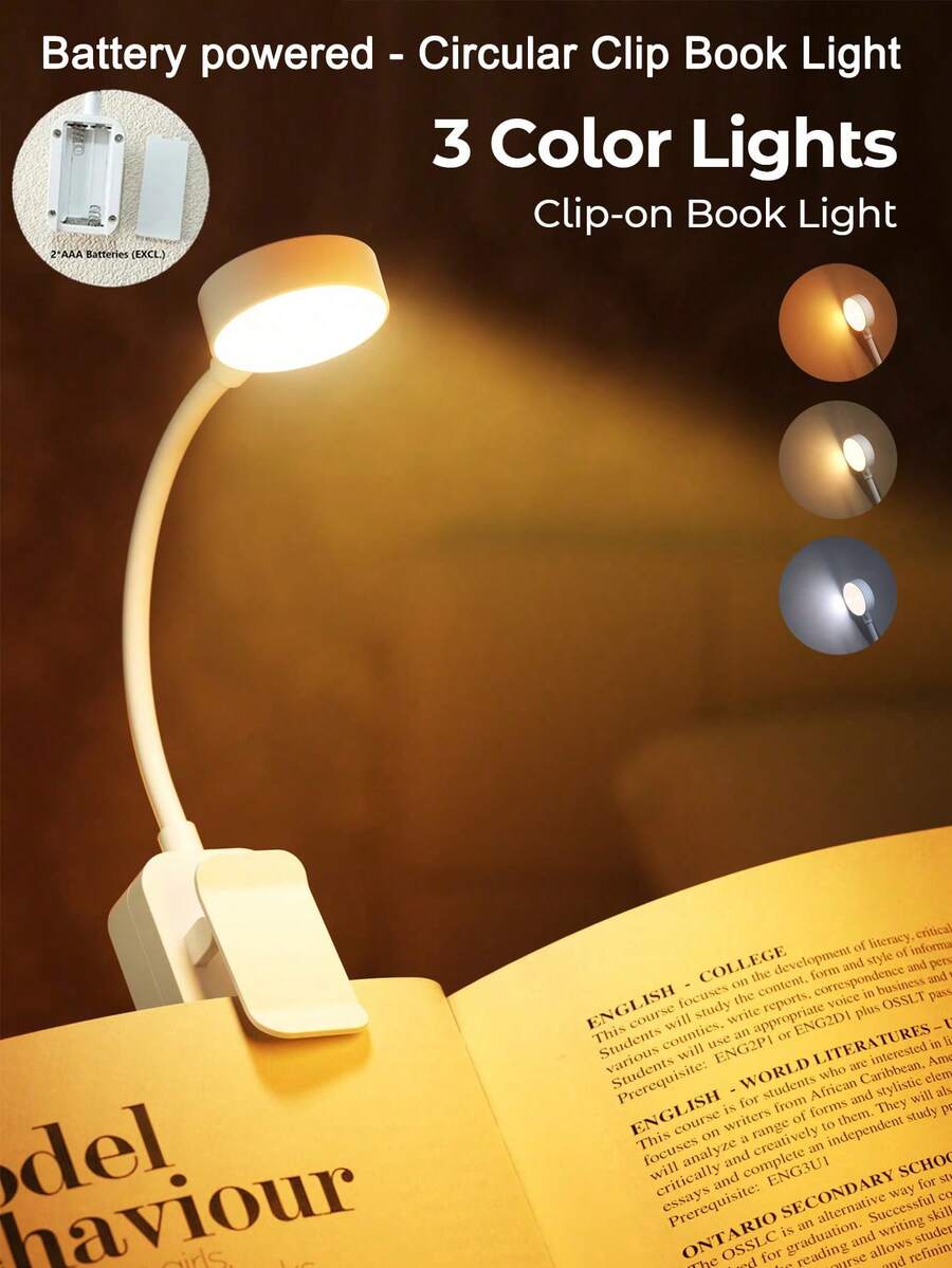 4/3/2/1 Stück LED Multifunktions-Klemmleuchte, weiße Klemm-Leselampe mit Augenschutz, batteriebetrieben, Klemmleuchte für Bücher, einstellbare Helligkeit LED, kann als Leselampe/Wandleuchte/Geldbörsenleuchte verwendet werden, modischer tragbarer, minimalistischer Stil