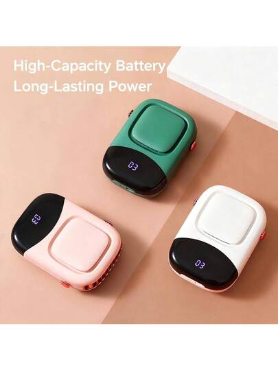 Summer Essential Cooling Portable Waist Fan, Digital Display 3-Speed Adjustment, 2000mAh Large Capacity Battery For Long Runtime, Type-C Charging Port