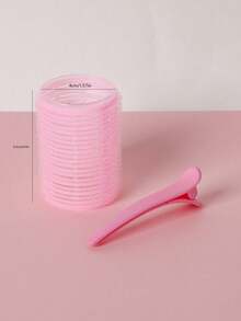 Selbsthaftender Lockenstab-Set, Hitzefrei Lockenwickler und Haarklammern DIY Haarstyling Werkzeuge (Pink) Schlafzimmer Deko Haarzubehör Haarstyling Set Haarstyling Werkzeug Set - Pink - Übersicht 3