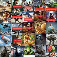 59pcs Italian Style Brain Teaser Stickers, TungTungTungTungTungTung Sahur Stickers, Funny, Creative, Abstract And Incomprehensible Stickers - 59pcs - View 1