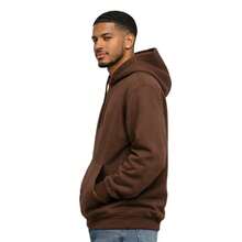 Relaxed Kangaroo Hoodie With Soft Warm Hood - Coffee Brown - View 2