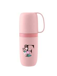 1pc Portable Travel Toothbrush Cup, Floral Alphabet A-Z Print, Floral Pattern, With Toothbrush Holder Cover, Detachable Cup, Travel Wash Cup, Portable Travel Beauty Cup, Alphabet Series Printed Dust-Proof Storage Box, Outdoor Toothbrush Storage Box, Suitable For Travel, Camping, Business Trip, School, Outdoor Activities, Holiday Gifts, Birthday Gifts (Pink) - Multicolor - View 28