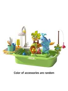 儿童电动洗碗机玩具，厨房水槽玩具，戏水池钓鱼玩具，男孩女孩厨房角色扮演洗碗机玩具（配件颜色随机） - 彩色 - 查看 13