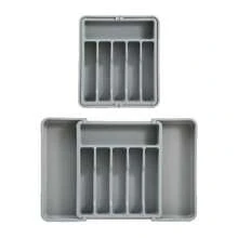 Khay đựng dao nĩa có thể mở rộng - Khay đựng dụng cụ có thể điều chỉnh, giá đựng dao nĩa, giải pháp lưu trữ nhà bếp đa chức năng, màu đen - Nhiều màu - Xem 3