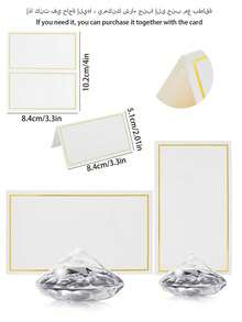 5pcs Acrylic Diamond Shaped Place Card Holders - Wedding Ceremony Supplies, Table Card Clips, Card Stands, Suitable For Weddings, Birthdays, Parties, Holidays, Baby Showers, Adds Festive Atmosphere To Events - Multicolor - View 4