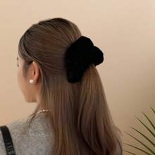 3pcs New Velvet Large Intestine Hair Ring Pleated Fabric Versatile Hair Ring, Fashionable Can Store Small Items Elastic Rubber Band Hairband - View 5