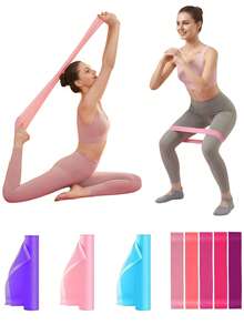 1pc/5pcs Multi-Color Elastic Resistance Bands, Yoga Stretch Bands, Fitness Workout Bands, Suitable For Yoga, Gym, Strength Training, Home Exercise - Multicolor - View 2