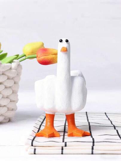 1개 웃긴 홈 데코 "Duck You" 창의적인 오리 조각상 장식, 거실, 침실, TV 스탠드, 현관, 홈 데코에 적합