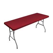 Hotel Wedding Banquet Picnic Polyester Tablecloth Rectangular Elastic Table Cover Dining Table Mat Modern Minimalist Style - hồng - Xem 4