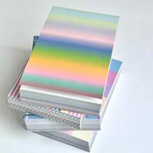 Rainbow Gradient & Stripe Memo Pad Set, Aesthetic Lined Notebook For Journaling, Study & Planner Organization - one-size - View 2