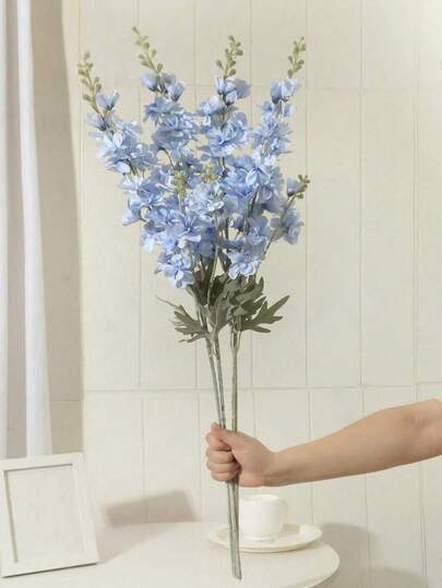 1/3pcs Artificial Gypsophila Light Blue Decor, Party Decoration, Wedding Decoration, Home Decor, Fake Flowers