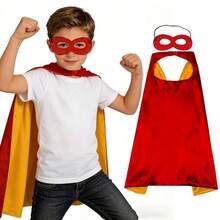 Kids Superhero Cape Set, Includes Superhero Cape And Mask, Halloween Costume Set, Party Dress Up, Boys Superhero Costume, Masked Hero Cape, Unisex, Great Children's Birthday Gift, Surprise Holiday Gift, Party Favor, Halloween Gift - Multicolor - View 7