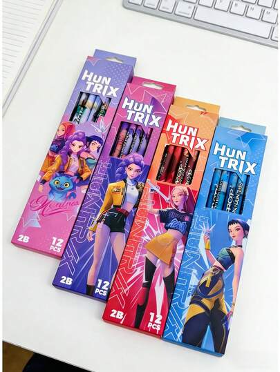 Hasbro Bộ 12/24/48 bút chì 2B hình nhân vật hoạt hình dễ thương, kèm gọt bút chì, đồ dùng học tập cho bé gái, học sinh và những người yêu thích văn phòng phẩm, quà tặng cho người hâm mộ, trang trí bàn làm việc đẹp mắt.