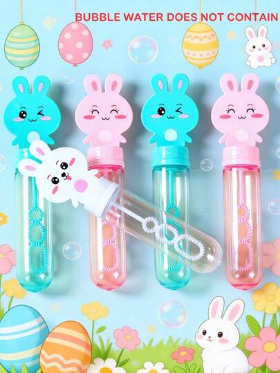 10pcs Easter Bunny Bubble Wands (Bubble Liquid Not Included), White, Pink, Blue Easter Bunny Thick Plastic Bubble Sticks, Durable Reusable Bubble Soap Bottles, Easter Party Favors, Easter Decorations, Happy Easter Decor, Outdoor Party Decor, Easter Photography Props, Easter Gift Filler, Easter Party Supplies, Birthday Decor, Birthday Gifts, Party Favors