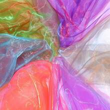 100X150cm Colorful Two-Color Gradient Organza Mesh Fabric For Women Sewing Wedding Dress Home Textiles Patchwork Cloth Materials - A - View 5