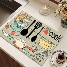 1pc Kitchen Pattern Draining Mat, Coffee Maker Drip Tray, Dish Drying Mat, Placemat, Kitchen Use - Multicolor 2 - View 13