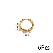 6pcs Stainless Steel PVD Gold Plated Round Earring Hooks, DIY Pendant Jewelry Making Supplies - Earrings - View 12