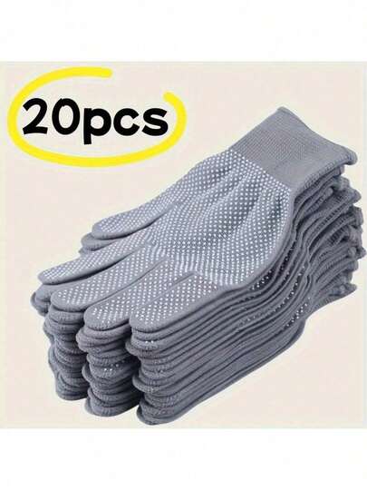 10/20pcs Nylon Dotted Gloves - Suitable For Outdoor Cycling, Camping, Fishing - Lightweight & Durable, Multiple Colors Available