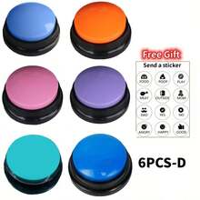 6pcs Solid Color Pet Buttons, Recordable Cat Dog Communication Buttons, Pet Supplies, Dog Training Accessories - 彩色 - 查看 8