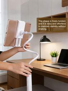 360°旋转手机支架，螺旋底座斜挎支架，床头手机支架 - 白色 - 查看 2