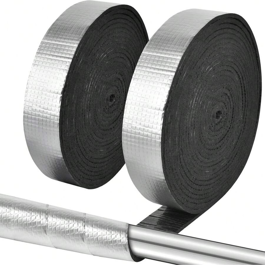 Pipe Wrap Insulation - 33 Ft Outdoor Pipe Foam Insulation Tape Self Adhesive For Winter Freeze Protection Insulation Wrap - Aluminum Foil Finish-2" X 33FT - A - View 1