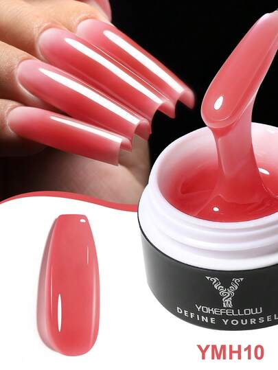 YOKEFELLOW 15g Builder Nail Gel For Nail Extension & Strengthening, Peach Jelly Pink Builder Gel Soak Off UV LED Long Lasting Thickening Gel, Ideal For Salon Use & Holiday Gifts For Women Girls NEW
