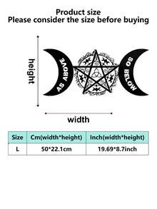 1PC Triple Moon Pentagram Metal Wall Decoration - Witchcraft Decoration, Adorned With "As Above, So Below", Waterproof Outdoor Hanging, Suitable For Altars, Patios, And Gothic Homes, Unique Creative Gift - Multicolor - View 12