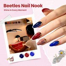 BEETLES 119PCS 100 Colors 5ML Gel Polish Kit Nail Nook Gel Nail Polish Set - Base Glossy Matte Glitter Top Coat Glitter Pearl Cat Eye White Red Pink Nude Uv Led Nails Easter Gift For Women - 100 Colors Gel Nail Polish Set-B - 查看 7