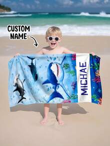 Un prosop de plajă personalizat pentru copii, un cadou perfect de ziua de naștere, potrivit pentru toate tipurile de ocazii de vară. Personalizați prosoape de plajă și accesorii pentru plajă, piscină, călătorii, camping, yoga și multe altele. - Multicolor - Vizualizare 5