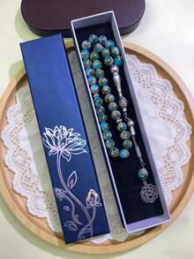 1 pièce Bracelet de chapelet unisexe à 33/45 perles, convient aux couples, décoration décontractée, grains de prière musulmans, couleur unie, élégant - Multicolore - Voir 18