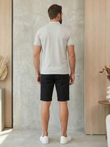 Bermuda Masculina Premium Comfort Elegante Preto - Preto - Visão 3