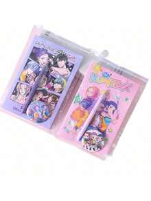 3pcs/Set Essential For The New School Season | Fashionable And Cool Student Stationery Bag Notebook+Neutral Pen+Mini Notebook, Practical Set Of New School Stationery,New Year's Gift, Valentine's Day Gift, Easter Gift.Stochastic Style. - Multicolor - View 5