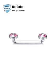 CatDObo 1 chiếc khuyên xỏ lỗ sâu bằng titan cấp độ cấy ghép, đính đá pha lê 14g, trang sức xỏ lỗ siêu nhỏ. - Thanh tạ bằng da thật, có lỗ thông hơi hình mỏ neo. - Xem 20