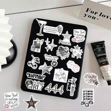50Pcs Silver Lucky Girl Graffiti Stickers Cute Cartoon Decal For Suitcase Scrapbook Diary Phone Laptop Sticker Pack - 1 Set - View 7