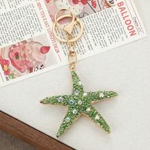 Novo chaveiro de estrela-do-mar totalmente cravejado de strass, pingente colorido em estilo oceano para carro, enfeite criativo para bolsa, joia boho em liga de zinco, verão. - Multicolorido - Ver 12