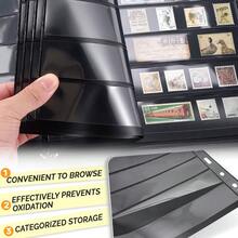 10pcs Double-Sided 9-Slot Stamp Collection Pages, Divided Format Stamp Album Refill Sheets, Transparent Protective Stamp Holders, Reusable For Stamp Collection And Display - A - View 7