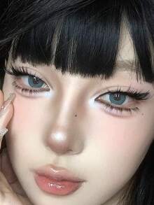 False Eyelashes Transparent Band Cat Eye Short Soft 3D Faux Mink Hair Natural Makeup Look (F36) - 黑色 - 查看 8