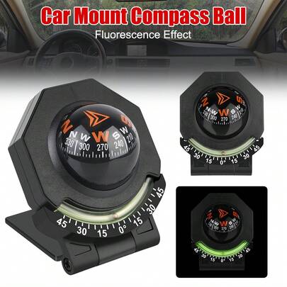 With Slope Meter Car Dashboard Compass High Precision Navigation Car Mount Compass Ball Foldable Compass For Vehicle Boat 2-In-1