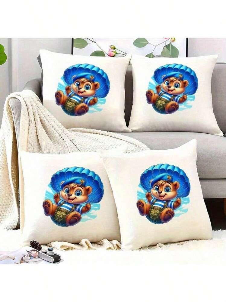 1张/2张/3张跳伞熊热转印贴纸，适用于DIY T恤、牛仔裤、枕头、背包、帽子和沙发套，防水、防褪色、耐用塑料贴纸，趣味图案，可用于布料装饰、服装点缀、工艺爱好等。 - L - 查看 7