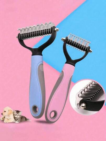 1PC Self-Cleaning Pet Grooming Brush, Cat Dog Deshedding Comb, Professional Dematting Tool For Tangles & Loose Fur, Effectively Reduces Shedding Hair, Essential Grooming Supplies For Cats & Dogs