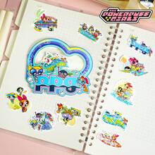 THE POWERPUFF GIRLS 20pcs Anime Theme Cute Sticker Set, Including Bubble, Flower And Little Girl Characters, Colorful And Fun, Suitable For School Supplies, DIY Crafts, Gifts, Etc., Perfect For Fans - A - View 4