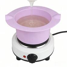 1 st återanvändbar silikonvaxvärmare, non-stick vaxvärmare, lätt att rengöra, lämplig för hemmaspa, smältning av vaxbönor - Blåröd - Visa 2