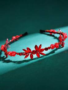 1pc Elegant Handmade Bridal Headband With Rhinestones, Women's Fine Hair Hoop For Wedding Party - Multicolor - View 8