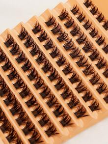 100pcs Individual Lashes, DIY Eyelash Extension, 8-16mm Delicate Cluster False Lashes, Thin Band Criss-Cross Natural Fake Eyelashes - C - View 2